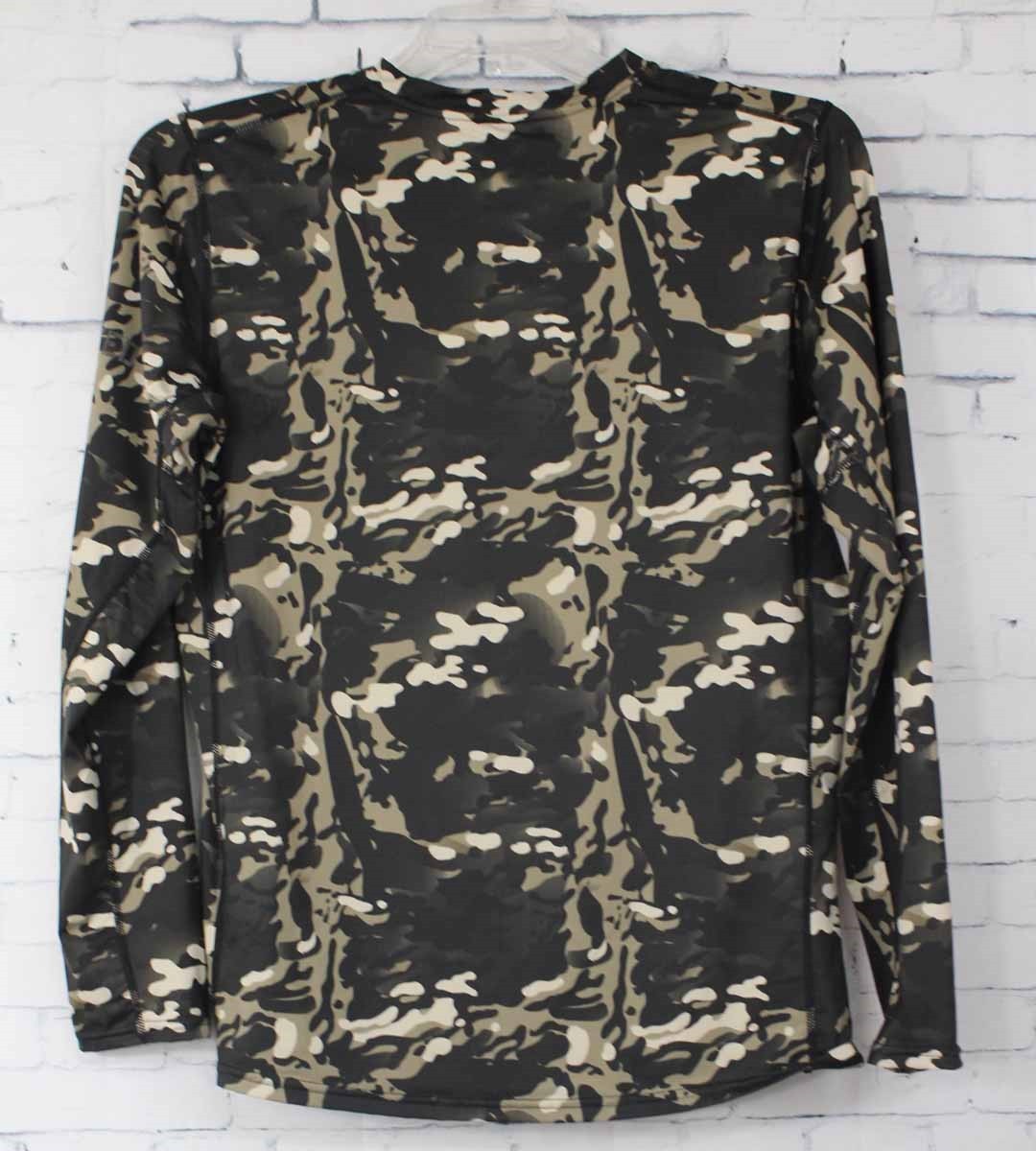 Men's Technical Camo Long Sleeve Workout Shirt - Moisture Wicking Attic Print