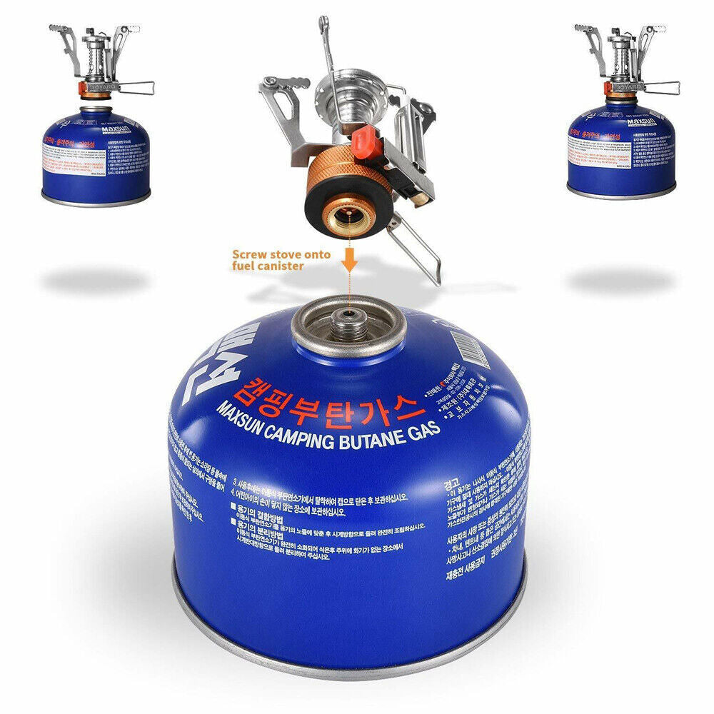 Portable Camping Stove with Complete Cookware Set - Gas Burner for Hiking & Picnics