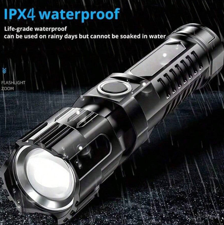 USB Rechargeable Handheld Flashlight with Wide Beam for Outdoor & Emergency Use
