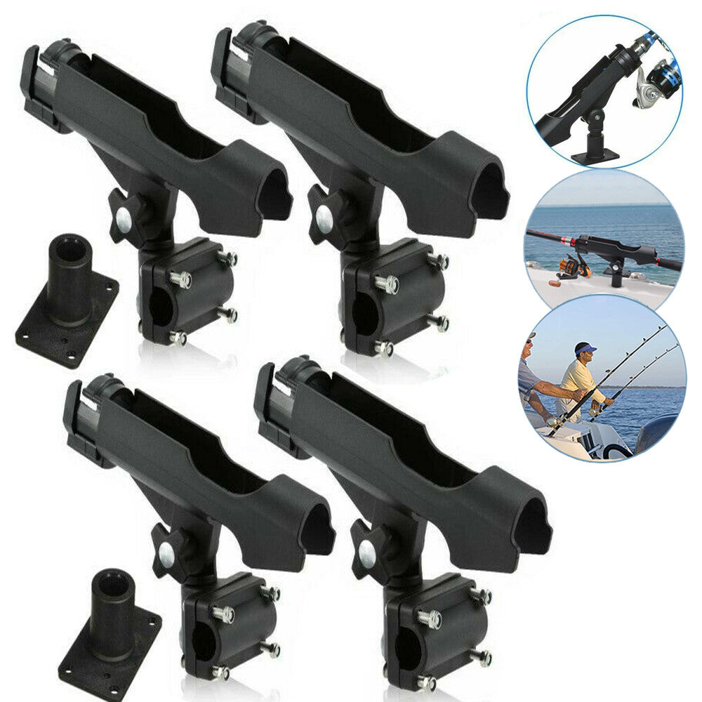 Adjustable Boat Fishing Rod Holder Set - 4 Pack for Kayaks & Boats