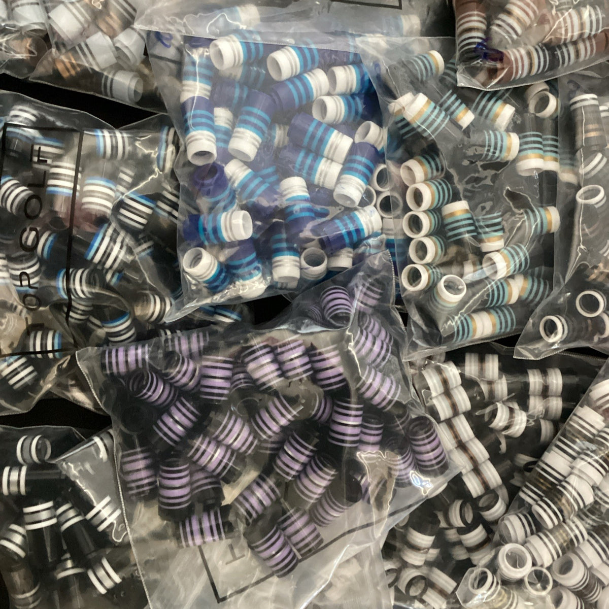 Golf Ferrules Set 12 Pcs Taper Tip Iron Wedge Ferrules for Clubs - Blue, Black, Grey