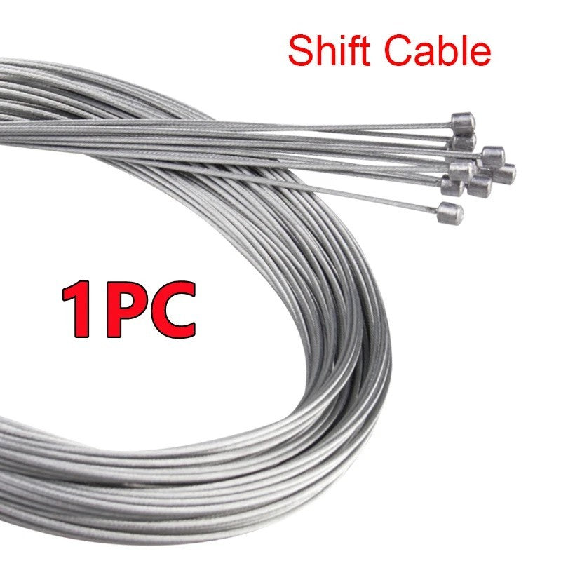 Bicycle Brake and Gear Cable Set 2M for MTB and Road Bikes - Silver