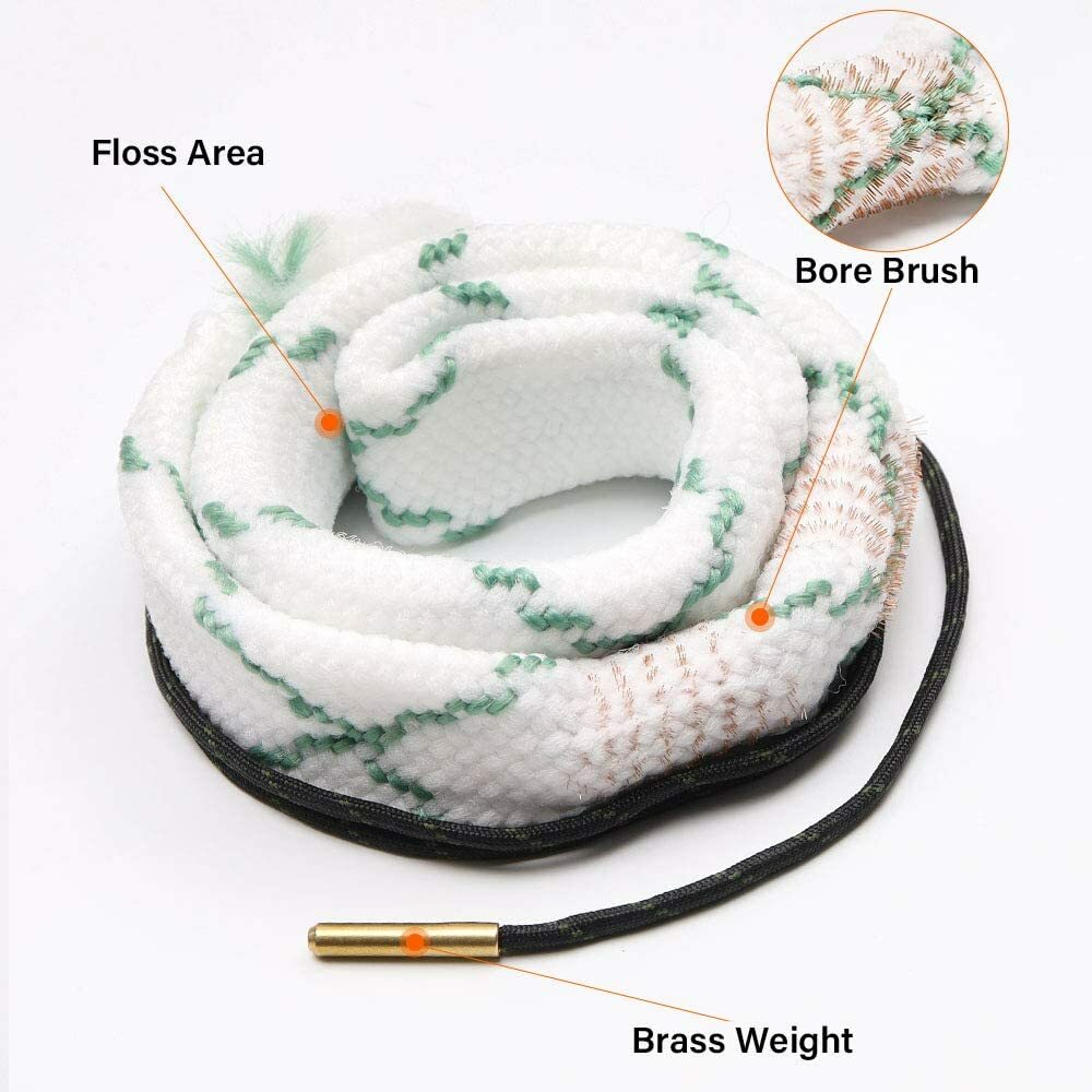 12 Gauge Shotgun Bore Rope Cleaner with Built-In Brushes - Reusable & Solvent Safe
