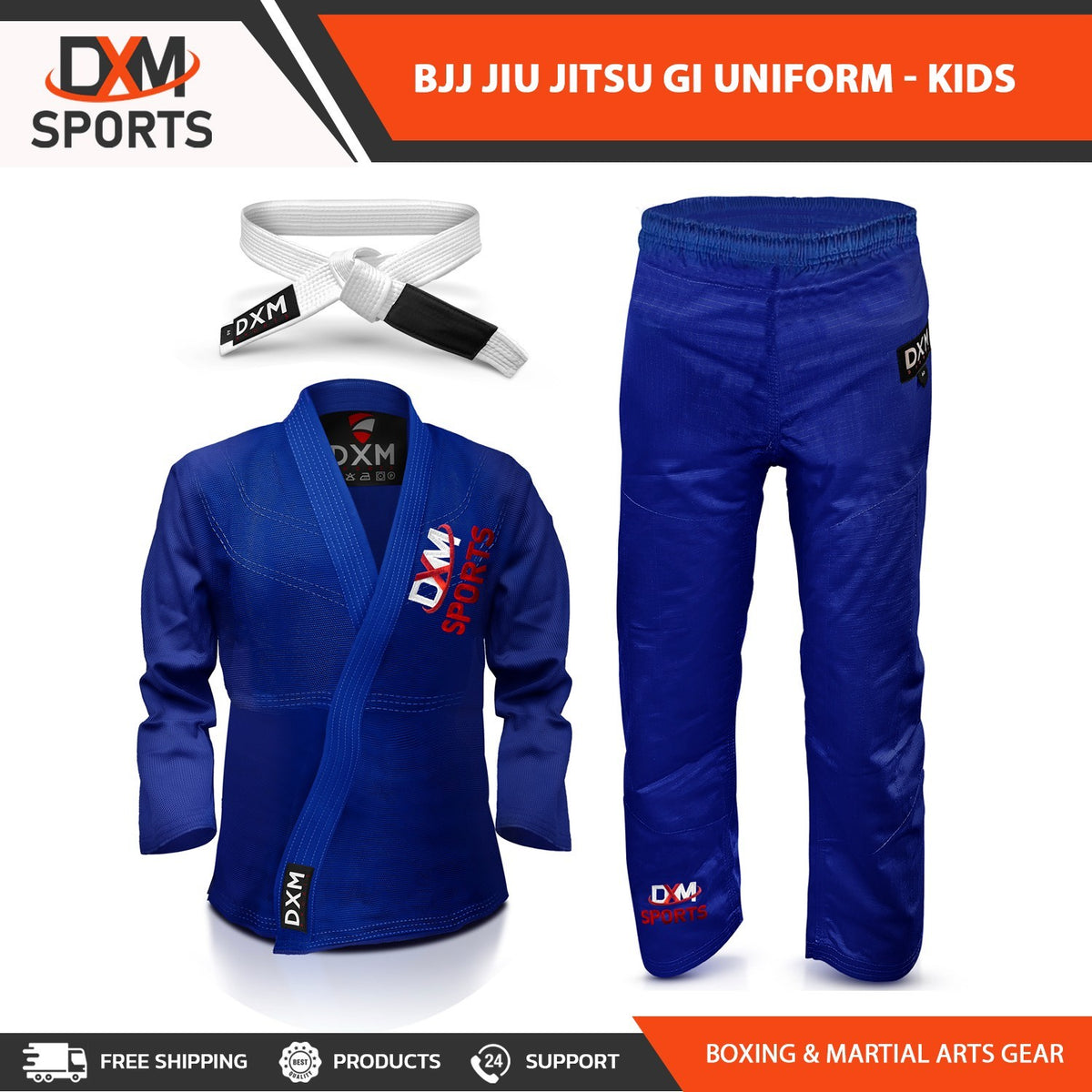 Kids Brazilian Jiu Jitsu Gi Uniform - Shoyoroll Style Youth BJJ Suit with White Belt