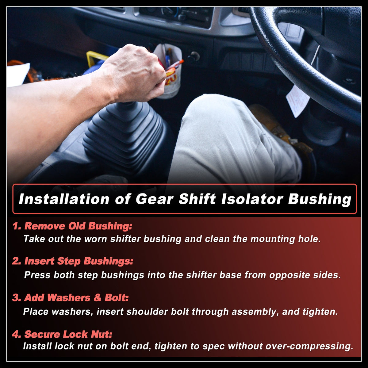 Transmission Shift Isolator Bushing Kit for Eaton Fuller Trucks