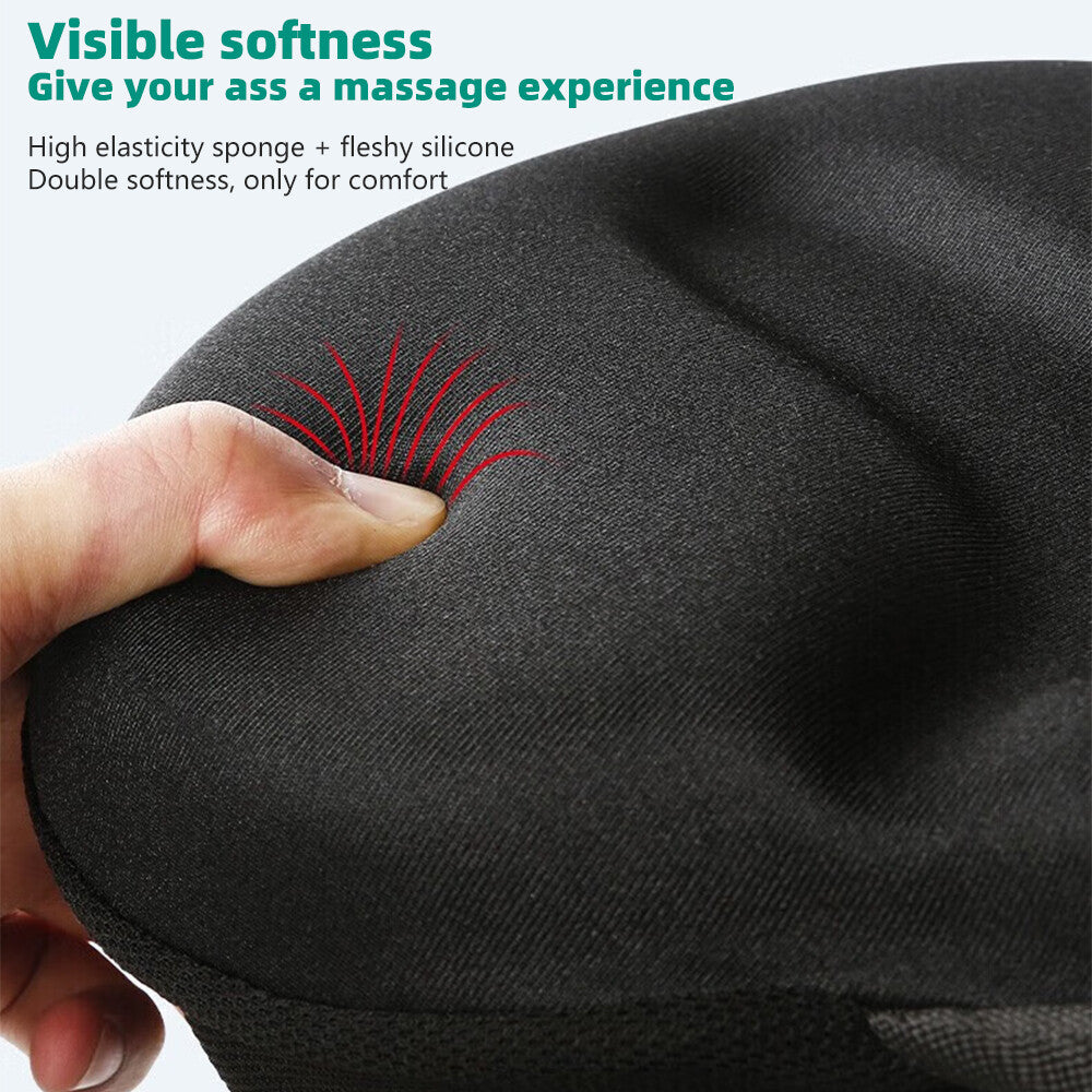 Large Wide Gel Bike Seat Cushion - Shock Absorbing Bicycle Saddle Cover