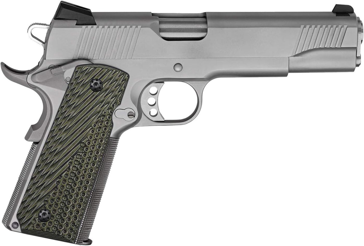 1911 Full Size G10 Pistol Grips with Stainless Screws - Black, CNC Machined
