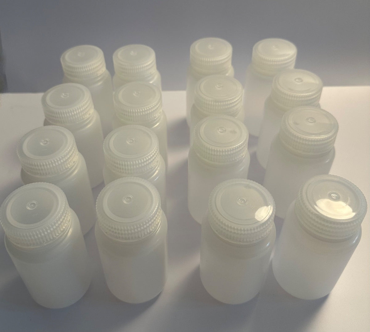Reusable Plastic Water Storage Bottles - Wide Mouth, 125ml/4oz, Clear, Autoclavable Set