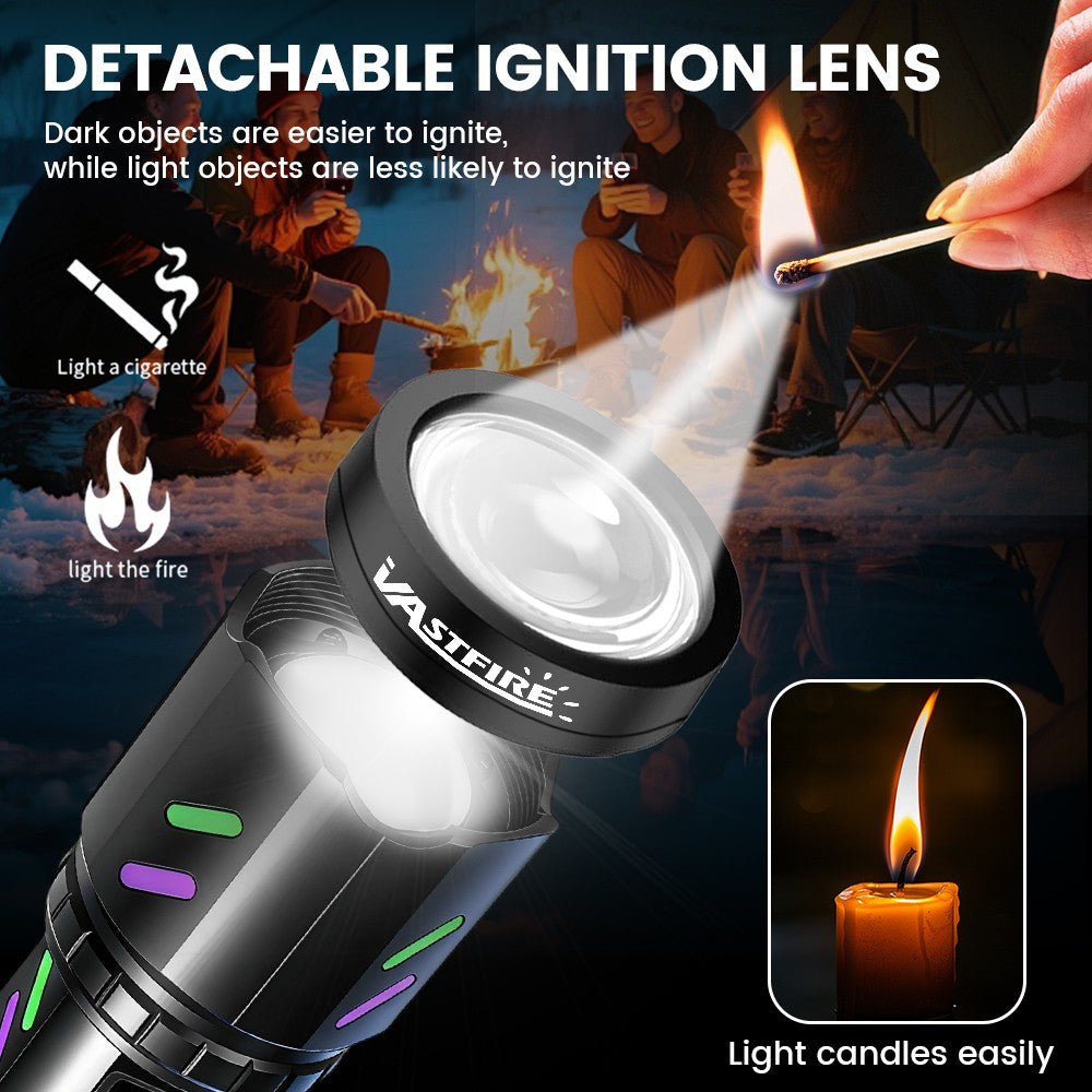 30W Rechargeable LED Flashlight Torch with Zoom, Strong Light, and SOS Mode