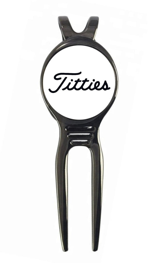 Novelty Golf Ball Marker with Divot Repair Tool - Titties Design Gift