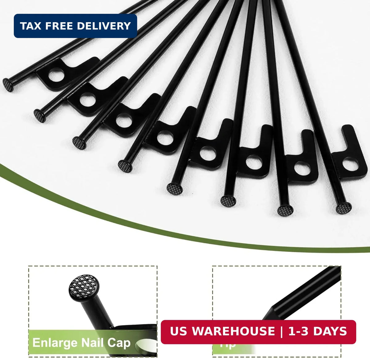 Heavy Duty Steel Tent Stakes - 8 Pack Ground Anchors for Camping & Outdoors