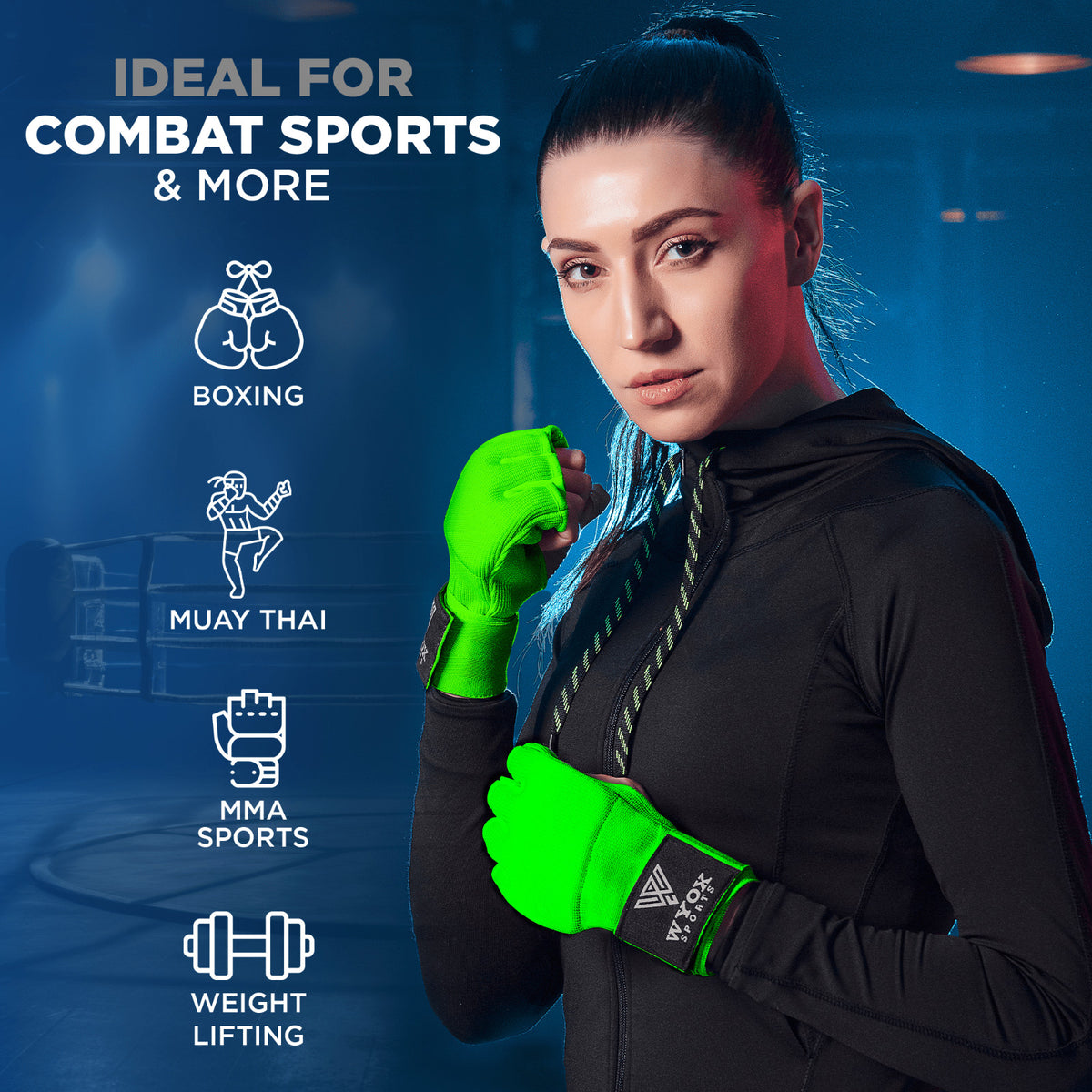 Boxing Gloves & Hand Wraps Set for MMA, Kickboxing & Muay Thai Training