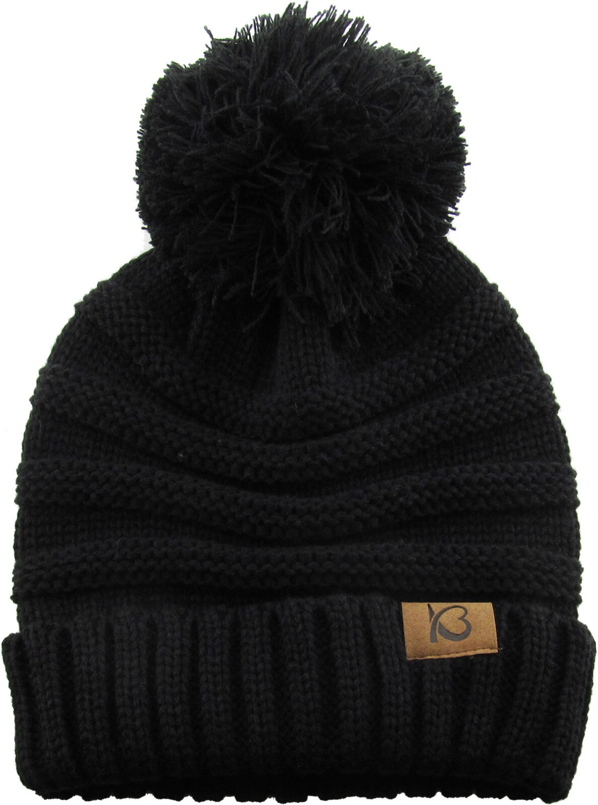 Chunky Cable Knit Slouch Pom Beanie Oversized Winter Ski Hat for Women