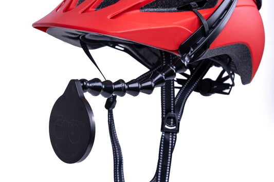 Wide Field Bicycle Helmet Mirror - Adjustable, Unbreakable, Made in USA