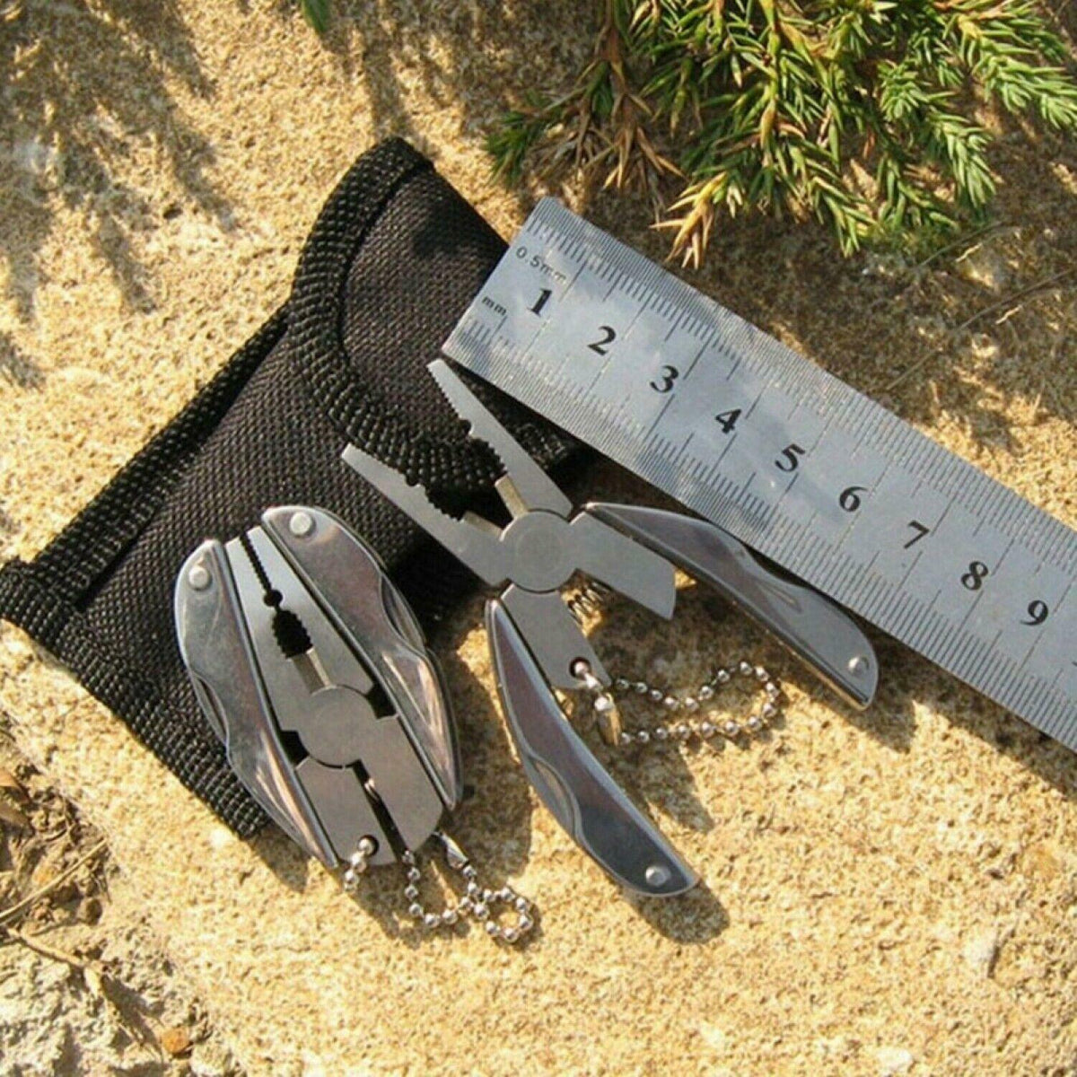 Mini Folding Multi Tool Pliers for Camping Fishing Travel Keychain