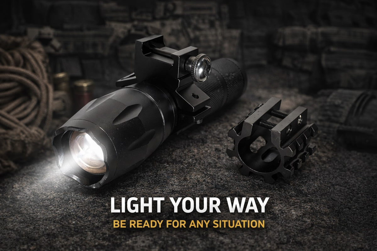 1000 Lumen Tactical Flashlight for Maverick 88 12 Gauge with Mount - Zoomable LED Light