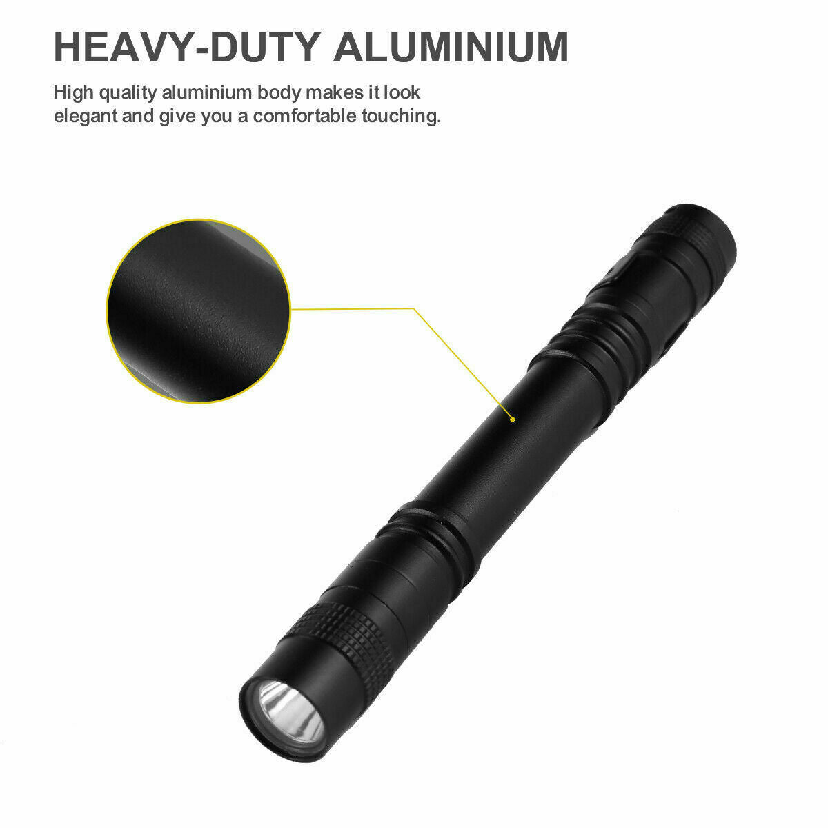 Portable Pen Flashlight 5 Pack, Compact Aluminum Torch with Clip - High Brightness, Waterproof for Camping and Outdoors