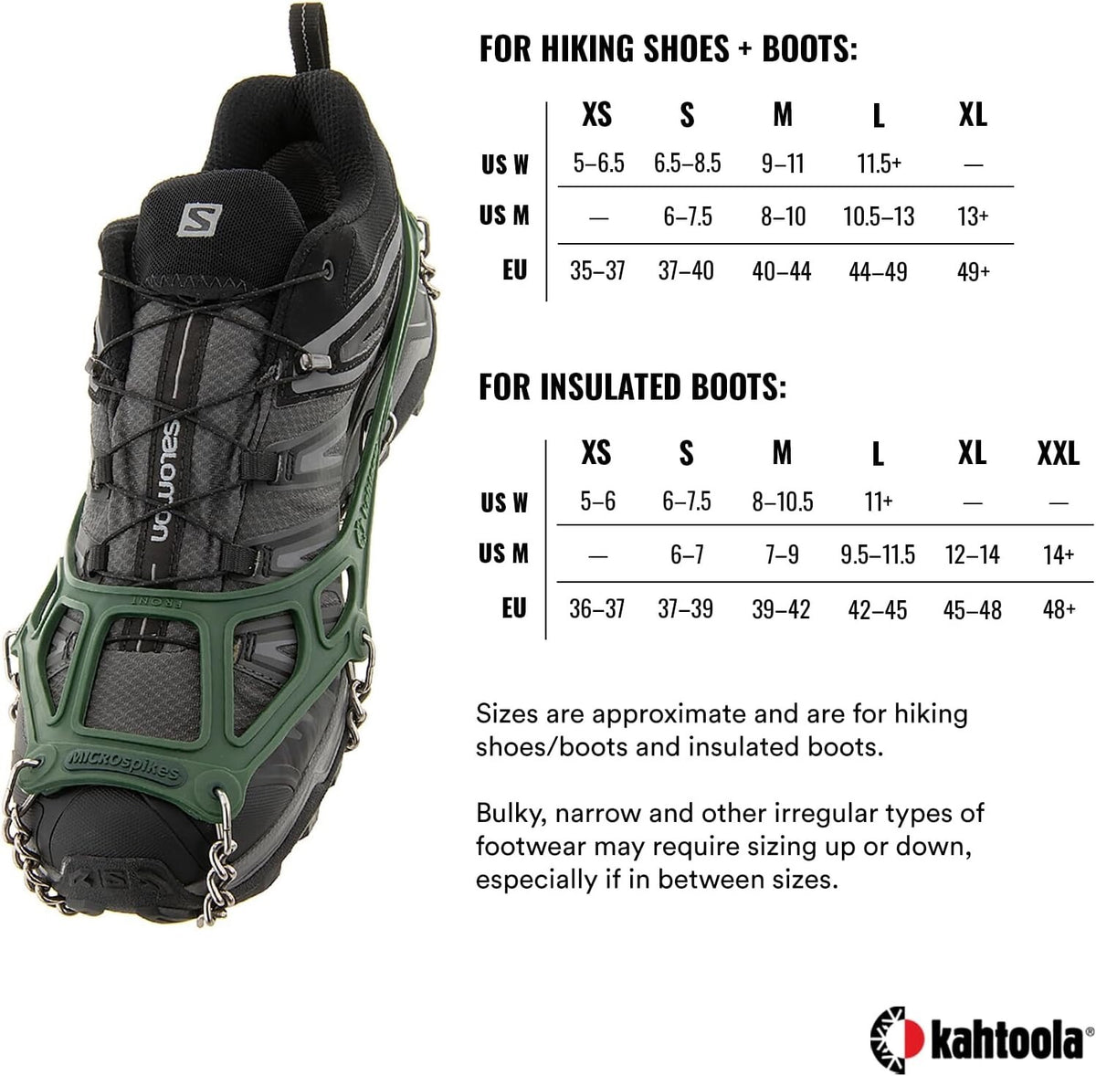 Traction Crampons for Snow and Ice - Medium, Green