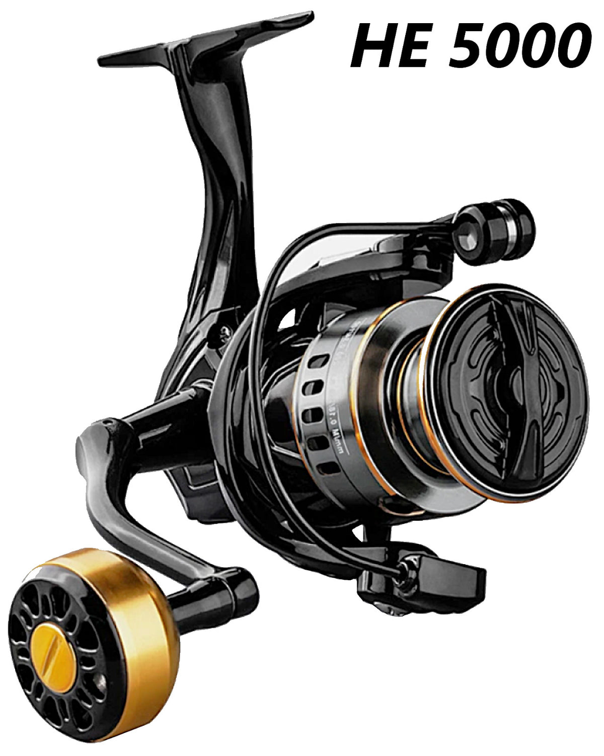 Fishing Reel Spinning Saltwater & Freshwater 5.2:1 Gear Ratio Metal Spool Unbranded