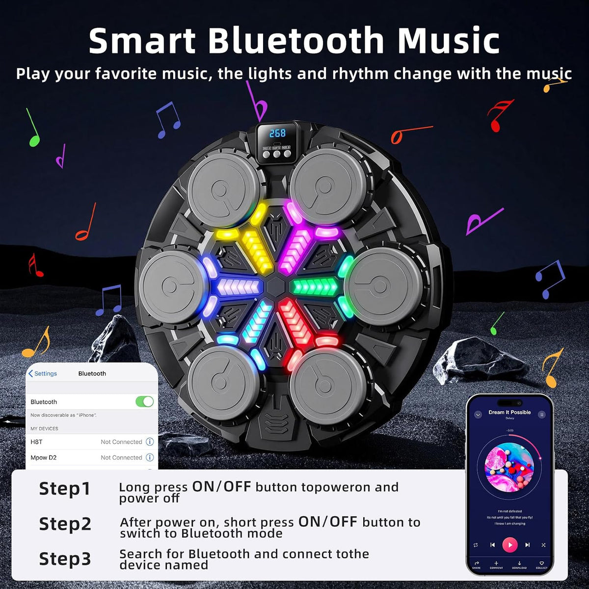 Bluetooth Wall-Mounted Boxing Machine for Kids & Adults, Home Gym Equipment