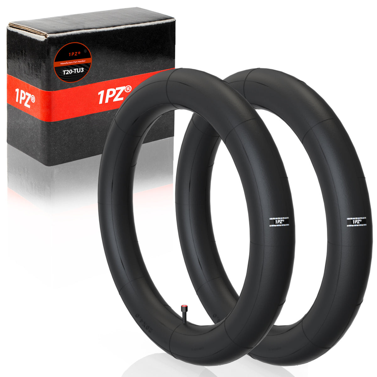 20x4.0 Inch Inner Tube with SV32mm Schrader Valve for Electric and Fat Bikes - 2 Pack