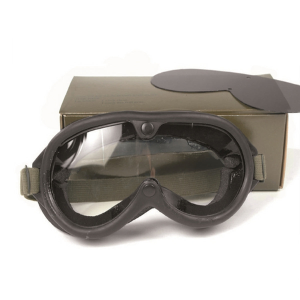 Military Style Goggles with Smoke and Clear Lenses - Black #90-295