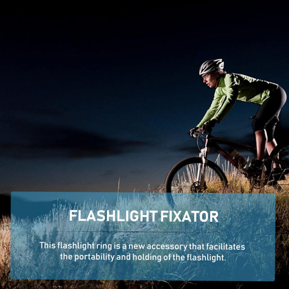 Tactical Flashlight Ring Holder with Clip for 1-Inch Flashlights, Portable and Durable