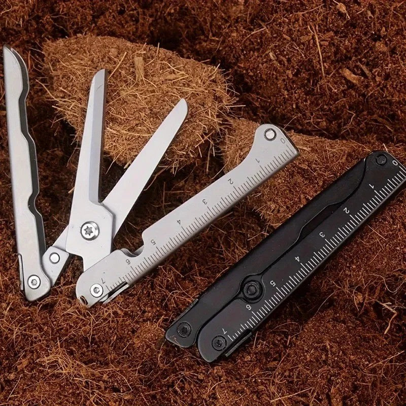Portable Multi-Functional Folding Scissors for Outdoor Survival Stainless Steel
