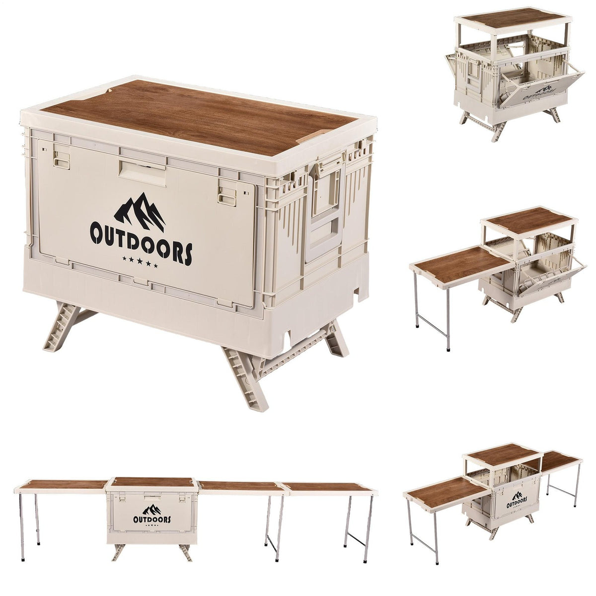 94-Inch Multi-Function Camping Kitchen Box with Washing, Chopping & Cooking
