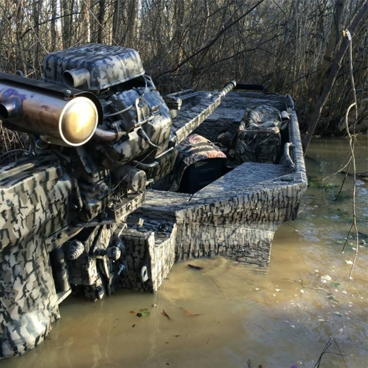 Duck Boat Camo Stencil Kit 28x28 Inches - Waterproof HD Timber Pattern