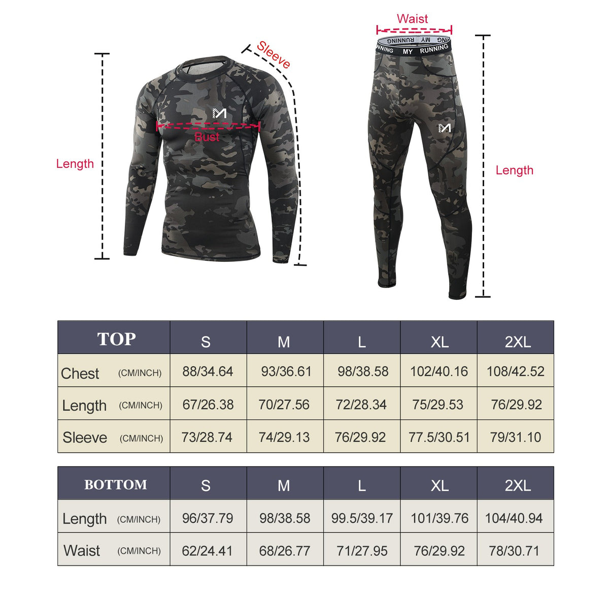 Men's 3-in-1 Thermal Winter Set with Fleece Top Bottom & Down Vest