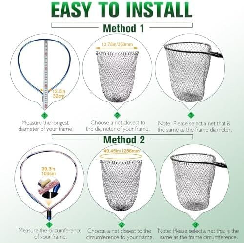 15.75-Inch Nylon Fishing Landing Net Replacement Mesh - Deep Catch & Release Net