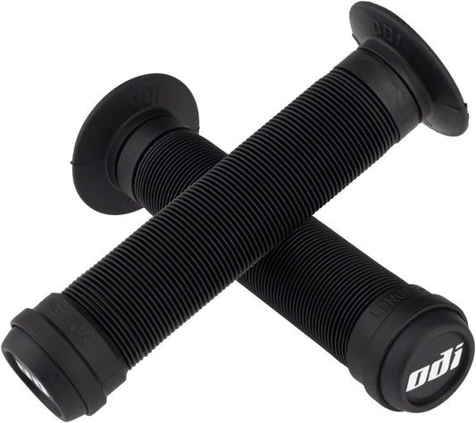 Bike Handlebar Grips Black Flanged Mushroom Rib 143mm Pair