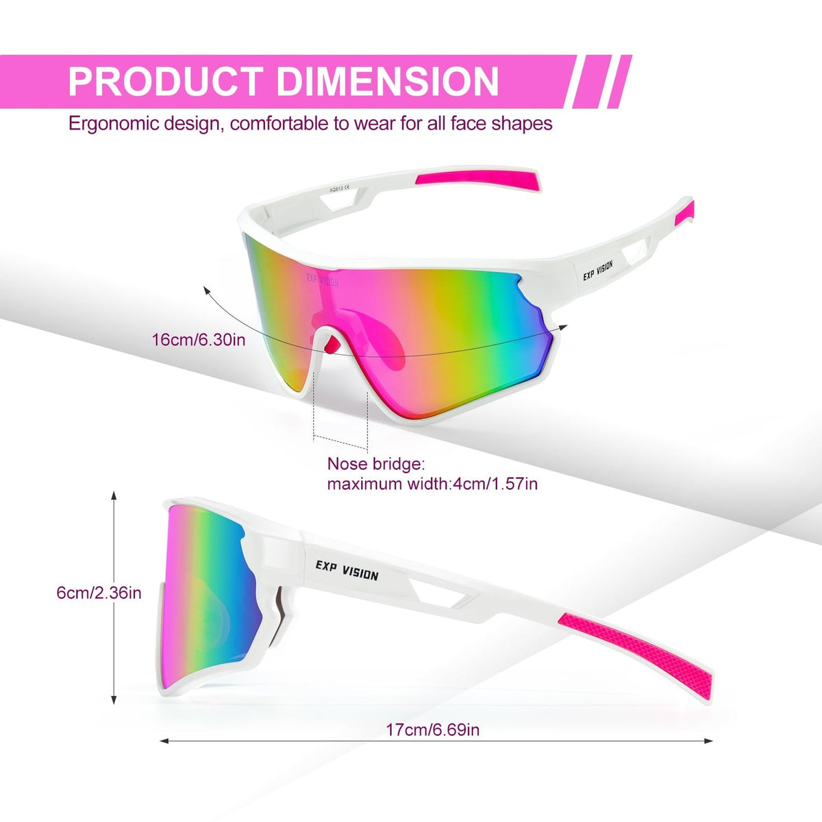 Polarized Cycling Goggles UV400 Sports Sunglasses for Running & Biking