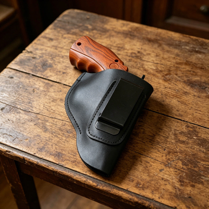 Leather Inside Waistband Gun Holster for Most J Frame Revolvers - Right Hand