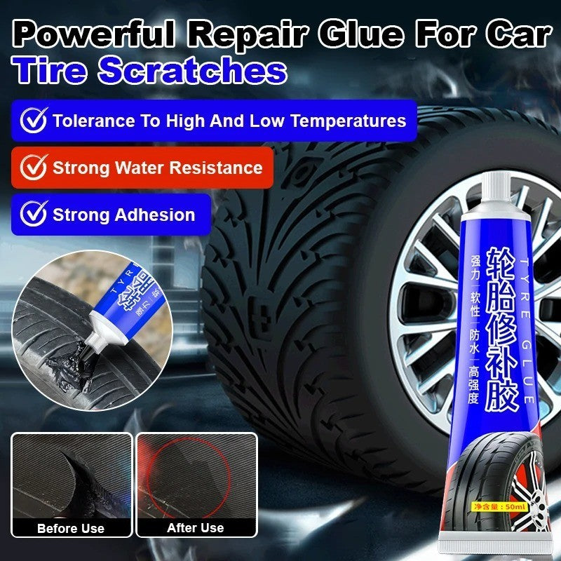 50ml Tire Patch Plug Repair Glue Waterproof Rubber Sealant for Tire Leak Fix