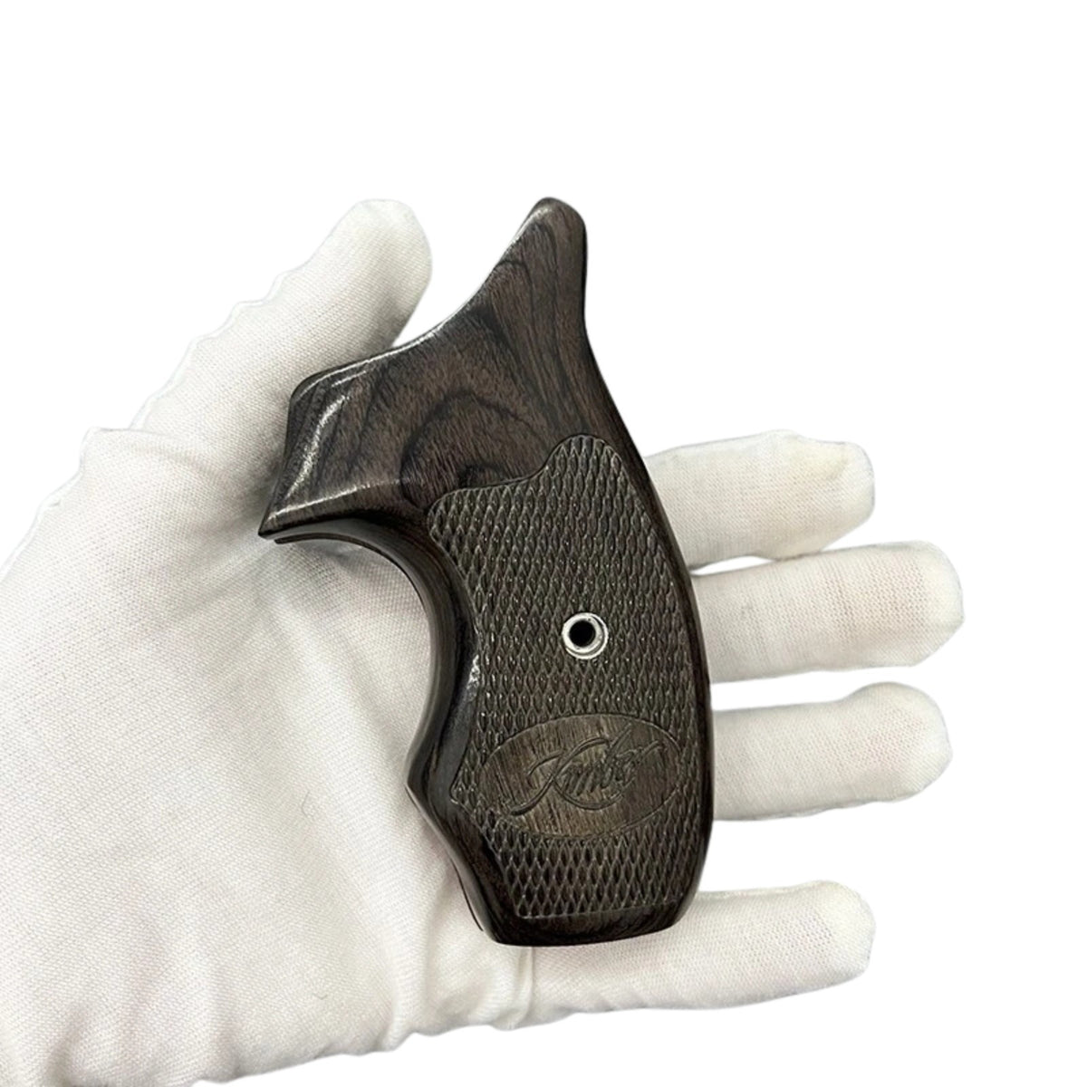 Kimber K6s DASA Walnut Checkered Combat Grips for Revolver - Ergonomic & Tactical