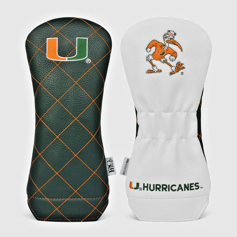 Miami Hurricanes Premium Fairway Wood Headcover - Water-Resistant Leatherette