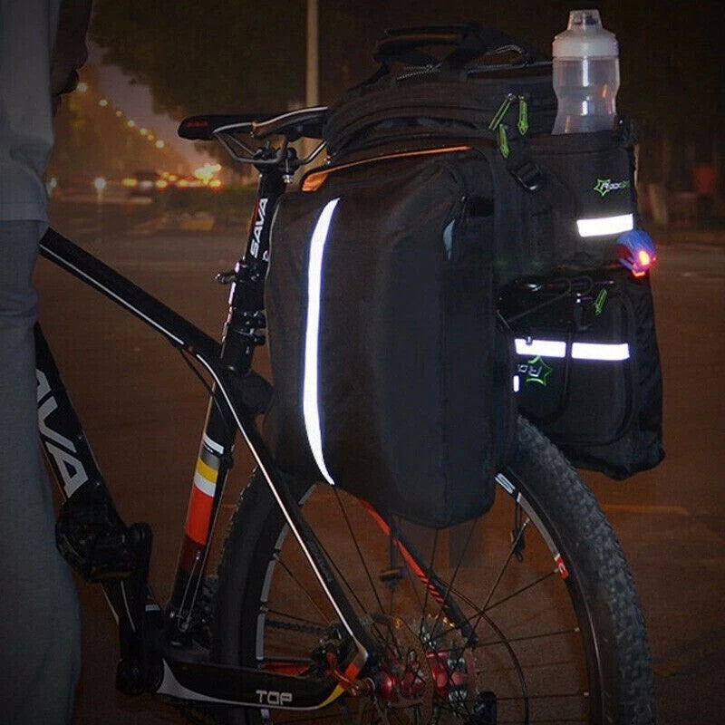 Bike Trunk Bag 13-25L Waterproof Bicycle Rear Rack Luggage Carrier with Raincover