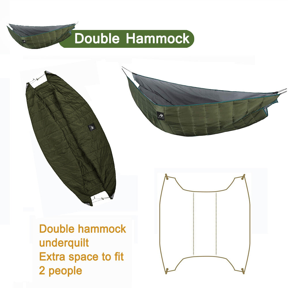 Double Hammock Underquilt Warm Outdoor Thermal Blanket for Camping & Hiking