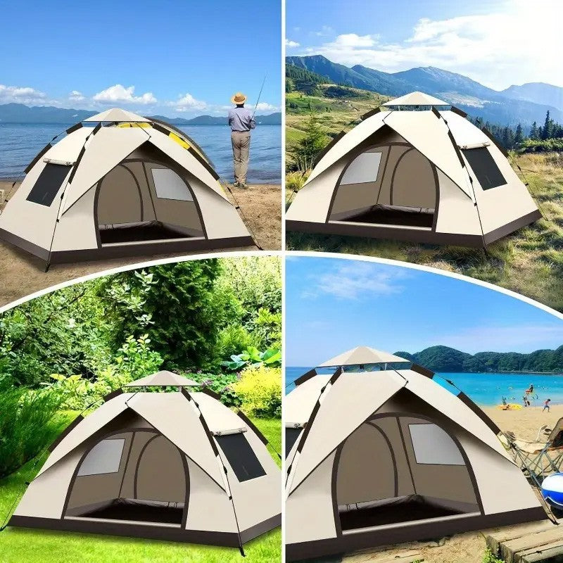 Easy Pop Up Camping Tent for 2-4 People with Waterproof Design and Dual Doors