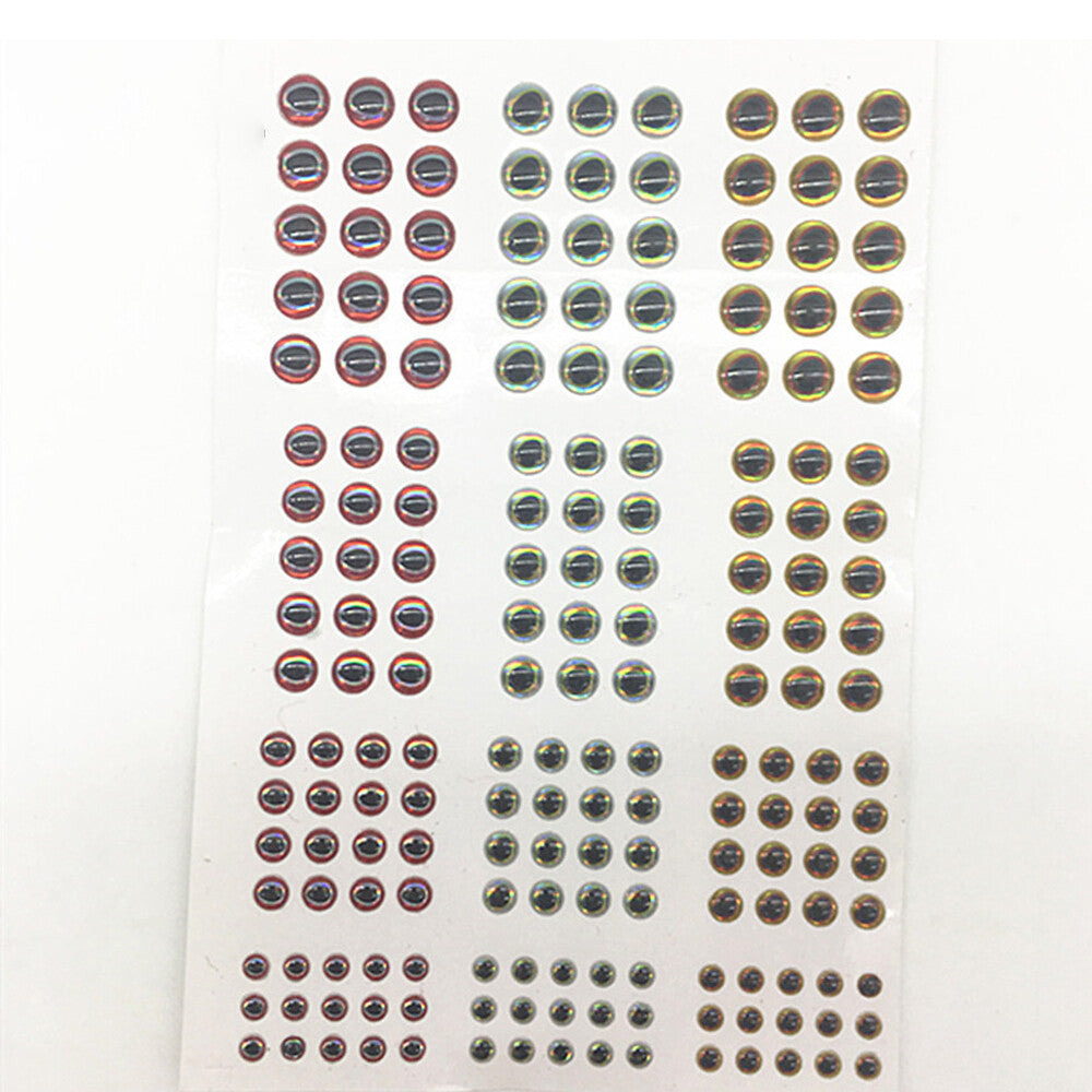 1464Pcs Fishing Lure Eyes 3D Holographic Fish Eyes for Fly Tying & Lure Craft