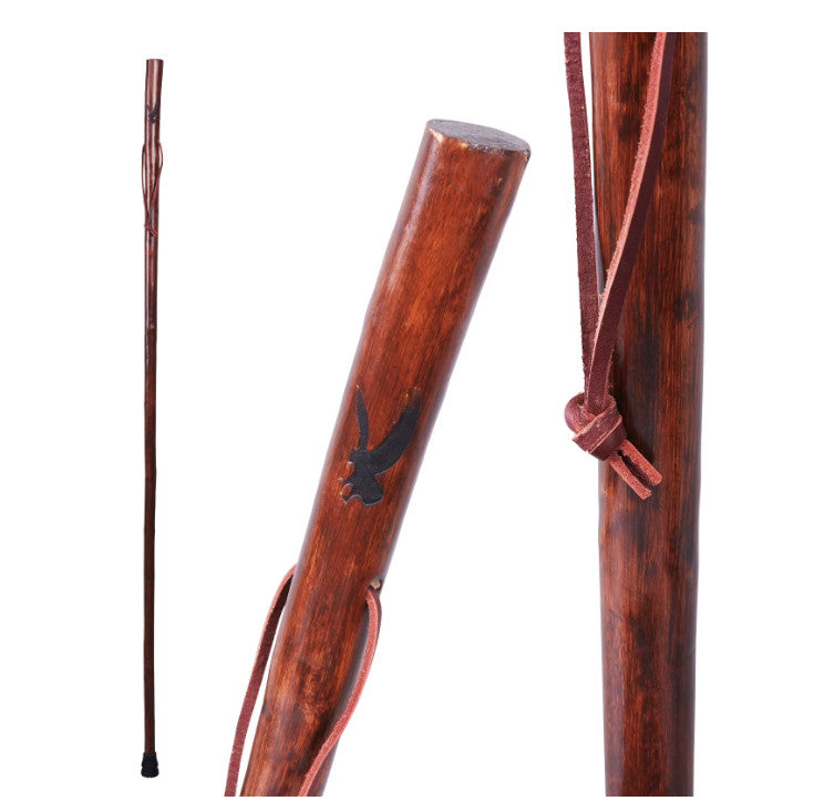 55 Inch Rustic Wooden Walking Stick for Men & Women - Durable Outdoor Support