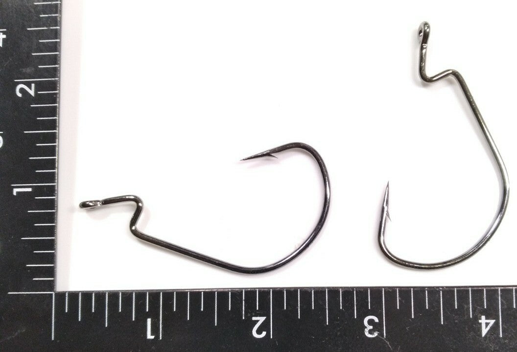 25 Pack Fishing Worm Hooks - Extra Wide Gap, Black Nickel, 7/0 Heavy Duty