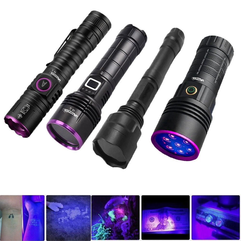 Rechargeable UV Flashlight 365nm 30W 60W 120W Black Light Inspection Torch