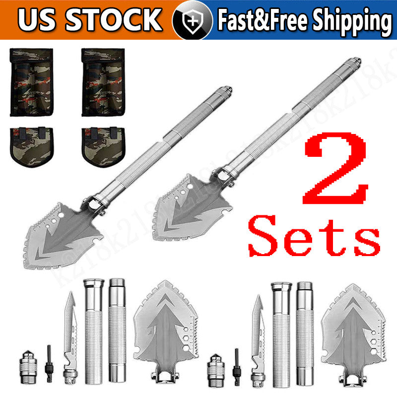 23-in-1 Camping Hiking Folding Shovel Multi-Tool Kit Portable Spade Set