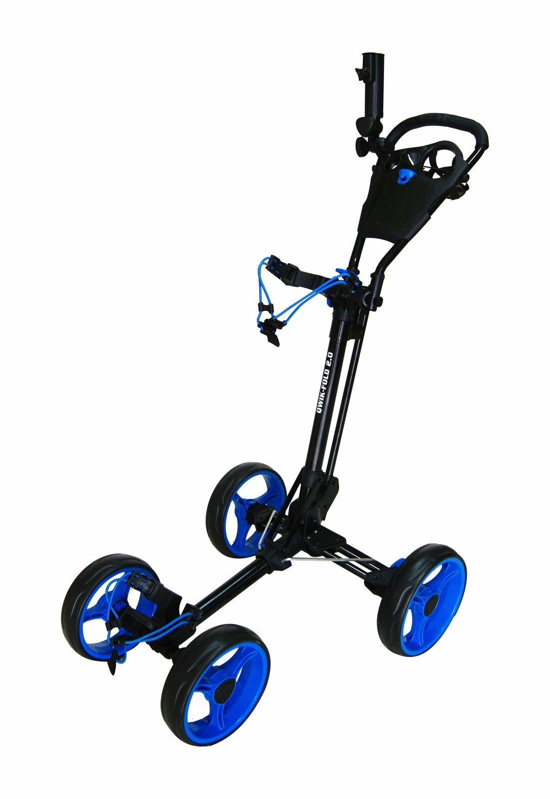 Quick-Fold 4 Wheel Folding Golf Push Cart with Foot Brake and Adjustable Handle
