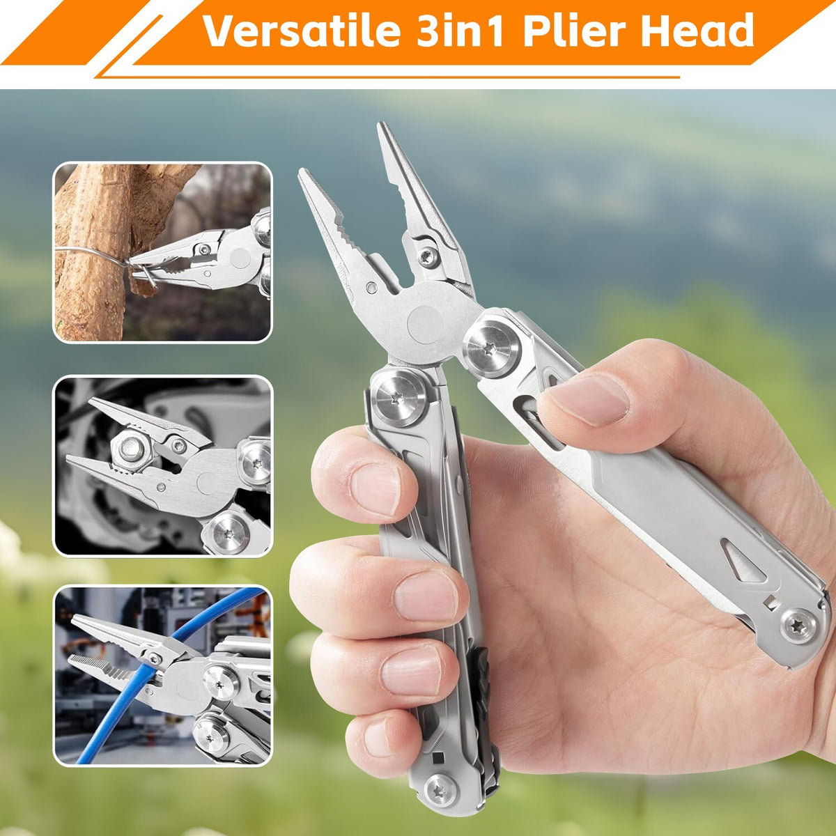 16-in-1 Multi Tool Pliers Folding Knife Saw Screwdriver Scissors Bottle Opener