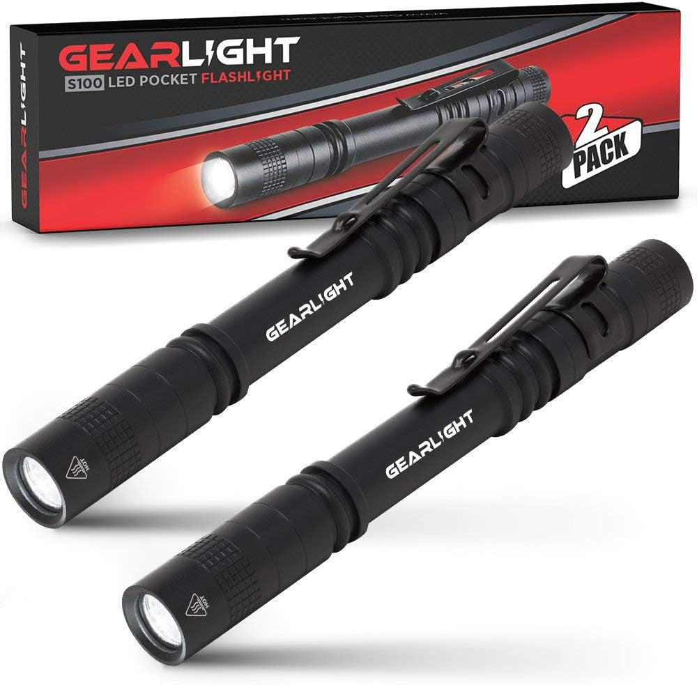 LED Pocket Pen Light - Small Compact Flashlight with Clip for Tight Spaces
