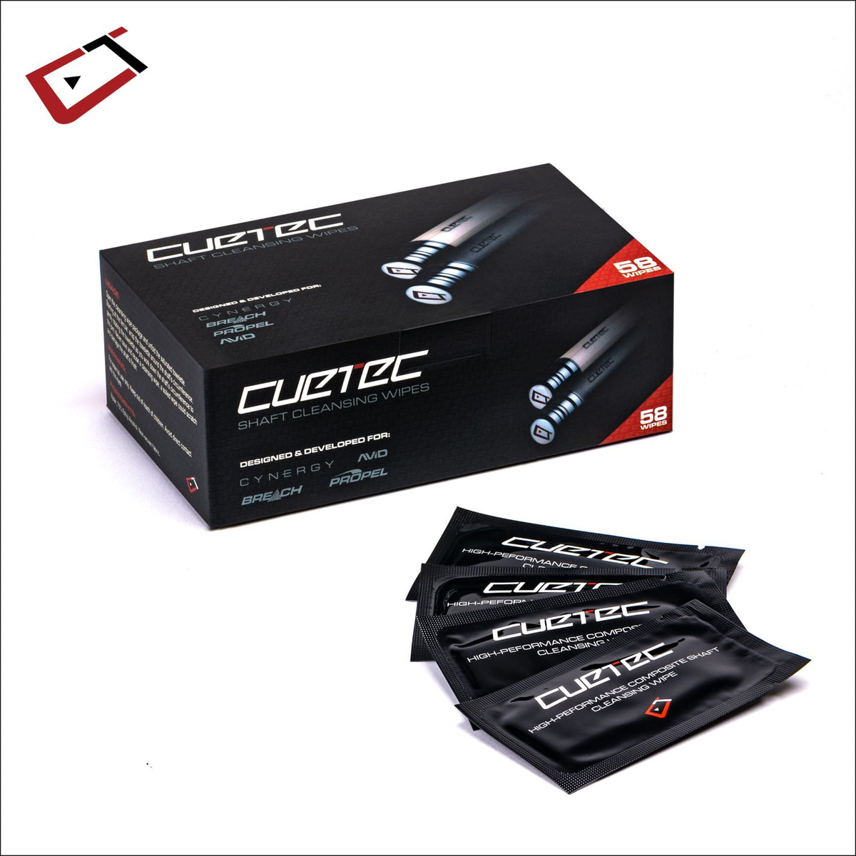 Shaft Cleaning Wipes Box of 58 for Carbon & AVID Shafts - Safe Isopropyl Alcohol Wipes